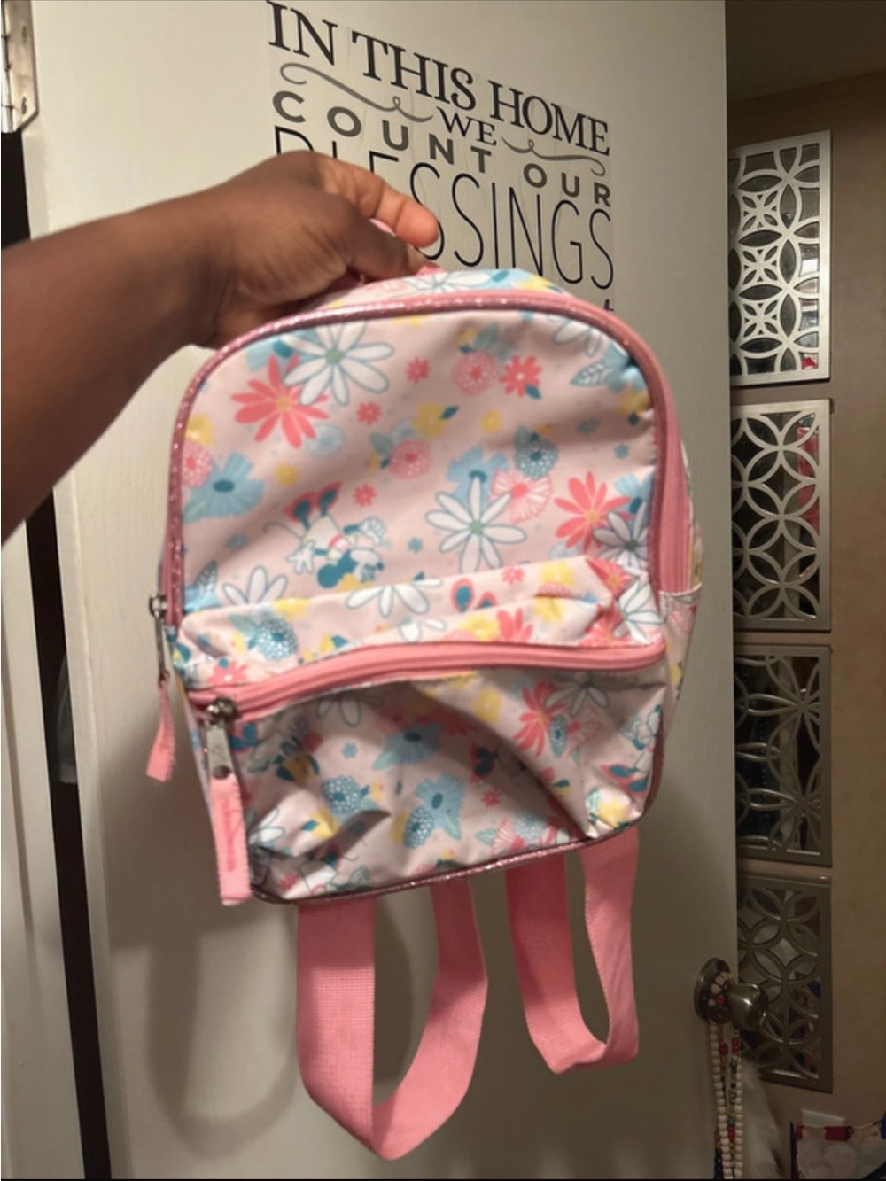 Disney Pink Floral Kids Mini Backpack